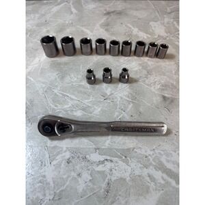 Craftsman Ratchet 44811 With 12 Piece Socket Set SAE Metric